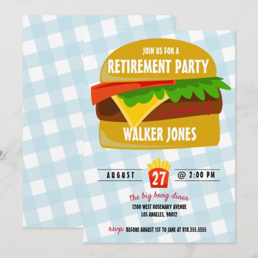 Snelle uitnodiging tot uitboeking van voedsel (Voorkant / Achterkant)