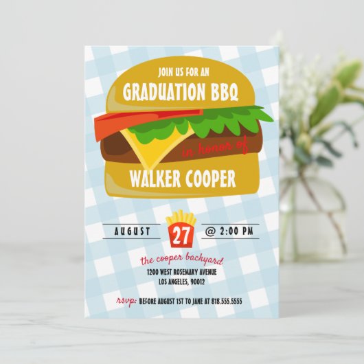 Snelle uitnodiging voor Afstuderen van voedsel (Staand voorkant)