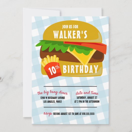 Snelle uitnodiging voor voedselverjaardag (Voorkant)