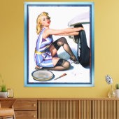 Snelle verandering door Gil Elvgren Canvas Afdruk (Insitu (Woonkamer))