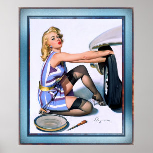 Snelle verandering door Gil Elvgren Poster