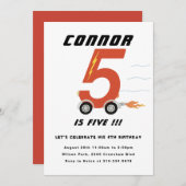 Snelle Vijf Race Auto Vijfde Verjaardagsfeestje Kaart (Voorkant / Achterkant)