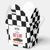 Snelle & Vijf Rode Vlam Race Auto 5e Verjaardagsfe Bedankdoosjes (Geopend)