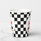 Snelle & Vijf Rode Vlam Race Auto 5e Verjaardagsfe Papieren Bekers (Links)