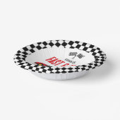 Snelle & Vijf Rode Vlam Race Auto 5e Verjaardagsfe Papieren Kommen (Gebogen)