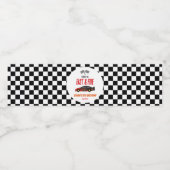 Snelle & Vijf Rode Vlam Race Auto 5e Verjaardagsfe Waterfles Etiket (Enkel label)