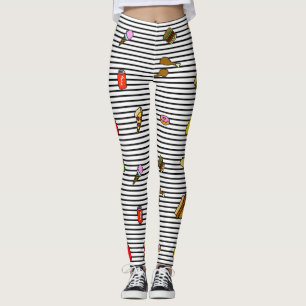 Snelle Voedsel Gestreepte Leggings