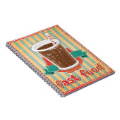 Snelle voedselachtergrond met drink in retro-stijl notitieboek (Rechterzijde)