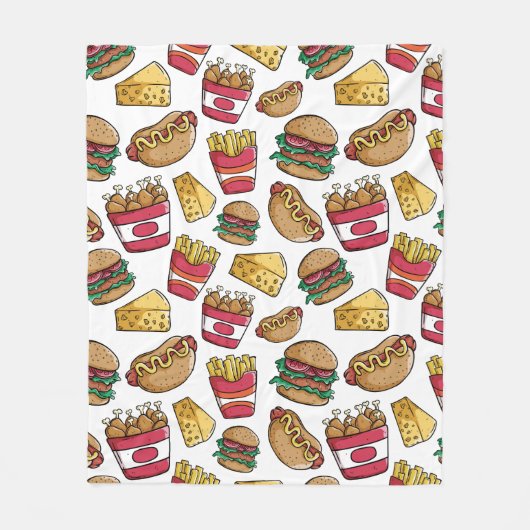Snelle voedselpatroondekens fleece deken (Voorkant)