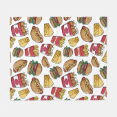 Snelle voedselpatroondekens fleece deken (Voorkant (Horizontaal))