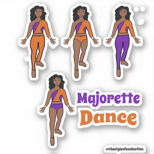 Snelle wissel danser stickers paars oranje (Voorkant)