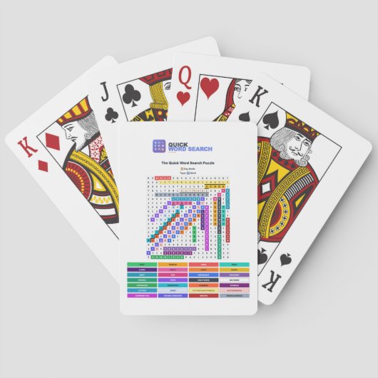 Snelle Woordzoekpuzzel Speelkaarten Dagmodus (Achterkant)