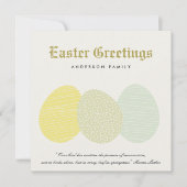 SNELLE ZACHTE PASTEL EENVOUDIGERE EIEREN FEESTDAGENKAART (Voorkant)