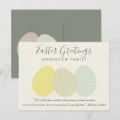 SNELLE ZACHTE PASTEL EENVOUDIGERE EIEREN FEESTDAGENKAART (Voorkant / Achterkant)