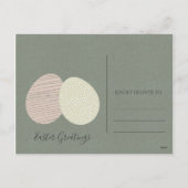 SNELLE ZACHTE PASTEL EENVOUDIGERE EIEREN FEESTDAGENKAART (Achterkant)