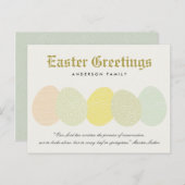SNELLE ZACHTE PASTEL EENVOUDIGERE EIEREN FEESTDAGENKAART (Voorkant / Achterkant)