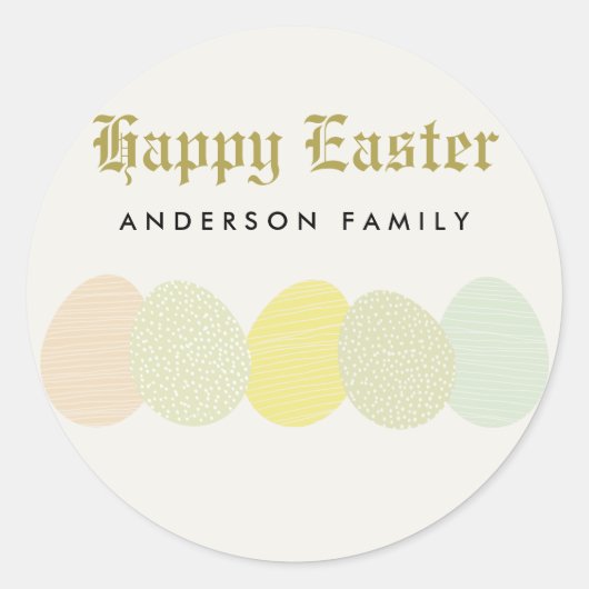 SNELLE ZACHTE PASTEL EENVOUDIGERE EIEREN RONDE STICKER (Voorkant)