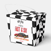Snelle & Zes Rode Vlam Race Auto 6e Verjaardagsfee Bedankdoosjes (Achterkant)