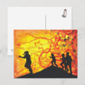 Snelle Zombies Dark Art Horror-schilderkunst brief Briefkaart (Voorkant / Achterkant)