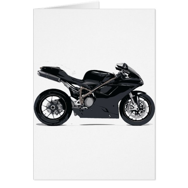 Snelle zwarte motorfiets (Voorkant)