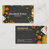 Snelle zwarte voedselachtergrond visitekaartje (Voorkant / Achterkant)