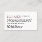 Snelle Zwemicoon, Zwemcoach & Badmeester Visitekaartje (Achterkant)