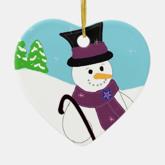 Snelleman met glimlach keramisch ornament (Voorkant)