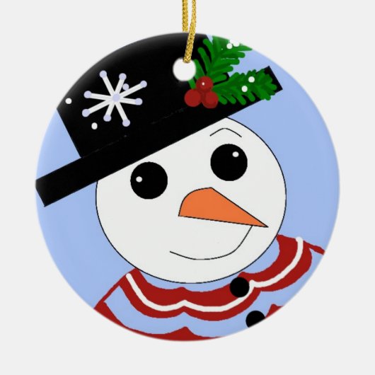 Snelleman met glimlach keramisch ornament (Voorkant)