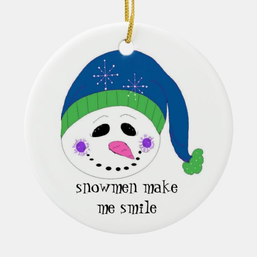 Snelleman met glimlach keramisch ornament (Voorkant)