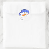 Snelleman met glimlach ronde sticker (Tas)