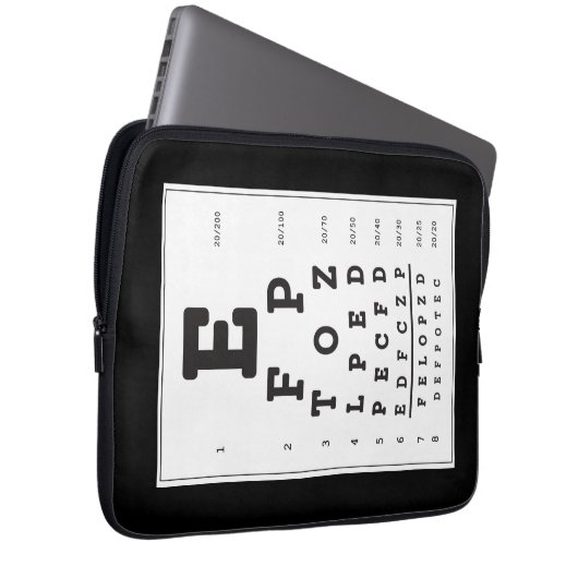 Snellen Chart Eye Chart Lap Top Electronics Bag Laptop Sleeve (Voorkant Rechts)