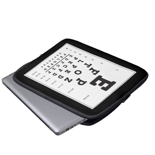 Snellen Chart Eye Chart Lap Top Electronics Bag Laptop Sleeve (Voorkant onderkant)