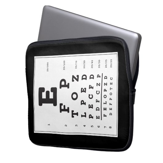 Snellen Chart Eye Chart Lap Top Electronics Bag Laptop Sleeve (Voorkant Links)