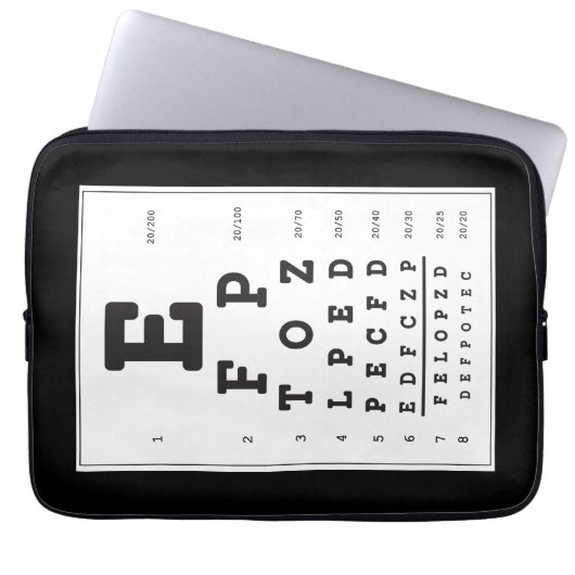 Snellen Chart Eye Chart Lap Top Electronics Bag Laptop Sleeve (Voorkant)