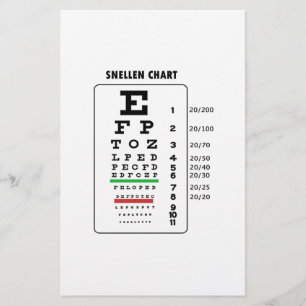 Snellen Chart (Oogonderzoekgrafiek) Briefpapier