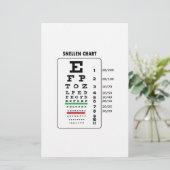Snellen Chart (Oogonderzoekgrafiek) Briefpapier (Staand voorkant)