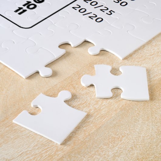 Snellen Chart (Oogonderzoekgrafiek) Legpuzzel (Zijkant)