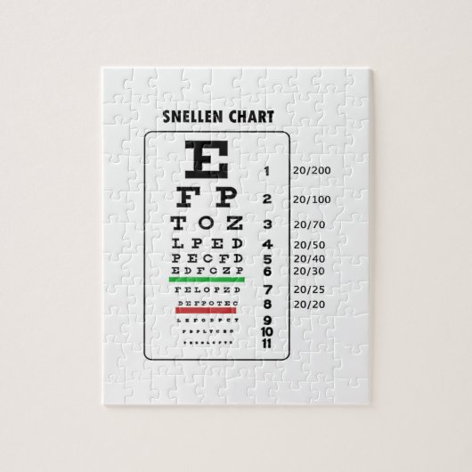 Snellen Chart (Oogonderzoekgrafiek) Legpuzzel (Verticaal)