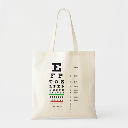 Snellen Eye Chart Bag Tote Bag (Voorkant)