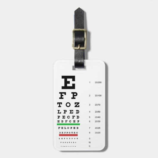Snellen Eye Chart Bagagelabel (Voorkant verticaal)