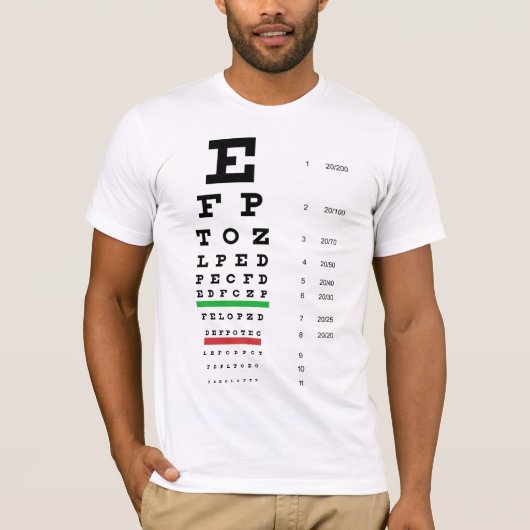 Snellen Eye Chart Bella Canvas T-Shirt (Voorkant)