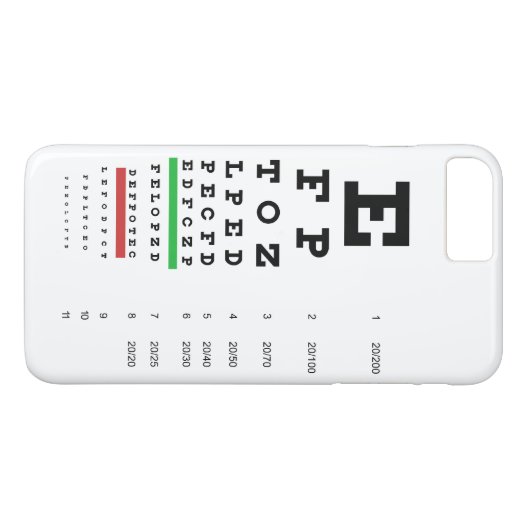 Snellen Eye Chart Case-Mate iPhone Case (Achterkant (Horizontaal))