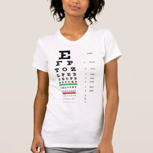 Snellen Eye Chart Dames Petite T-Shirt