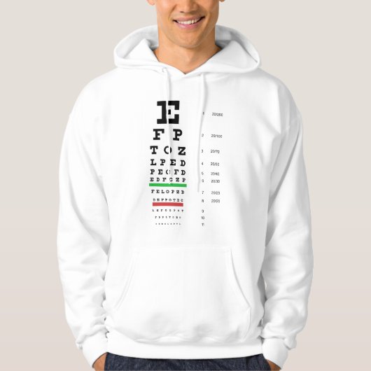 Snellen Eye Chart Gedekt Sweatshirt (Voorkant)