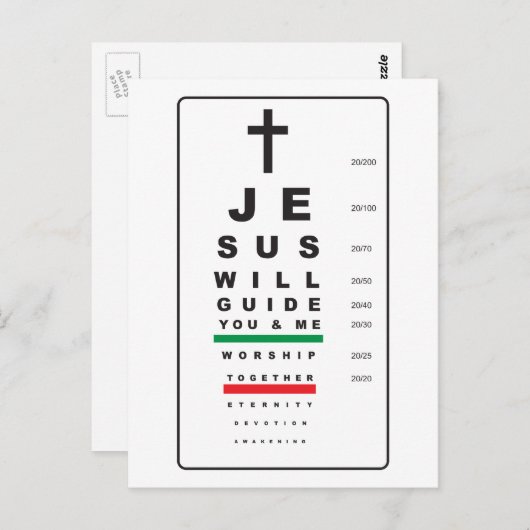 Snellen Eye Chart Jesus - briefkaart (Voorkant / Achterkant)