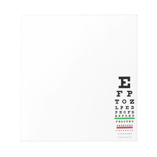 Snellen Eye Chart-Notitieblok Notitieblok (Voorkant)