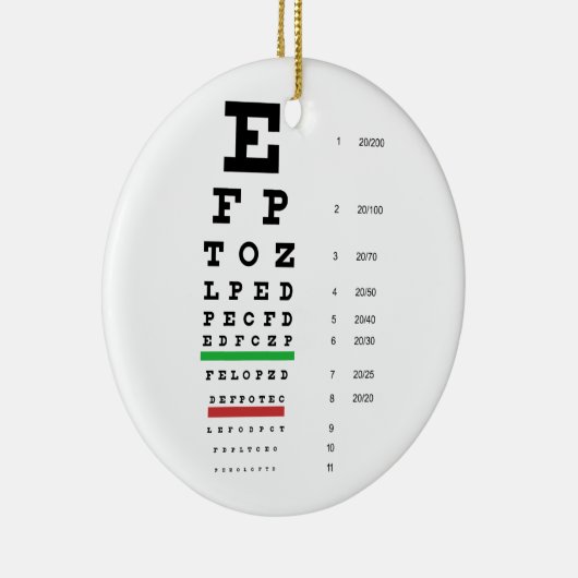 Snellen Eye Chart Ornament (Rechts)
