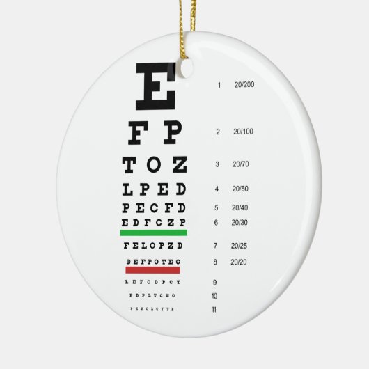 Snellen Eye Chart Ornament (Links)