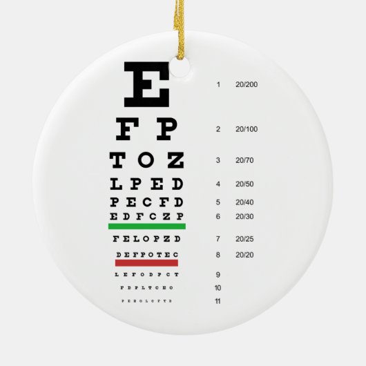 Snellen Eye Chart Ornament (Achterkant)