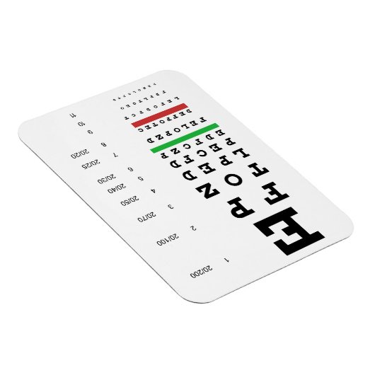 Snellen Eye Chart Premium Magnet Magneet (Rechterzijde)